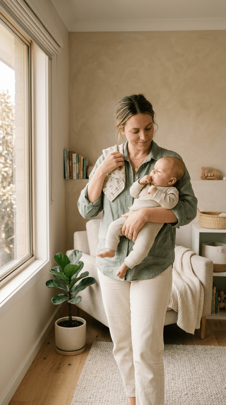Curated baby and toddler everyday essentials flatlay